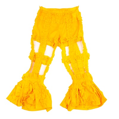 COMME des GARCONS フリルテープくり抜きデザインコットンパンツ