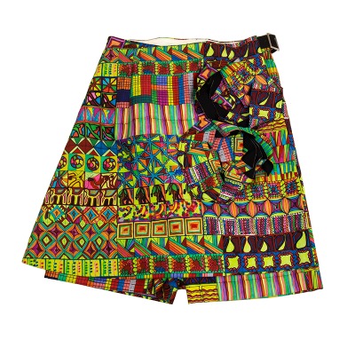 COMME des GARCONS サイケデリックプリントラップスカート付きハーフパンツ