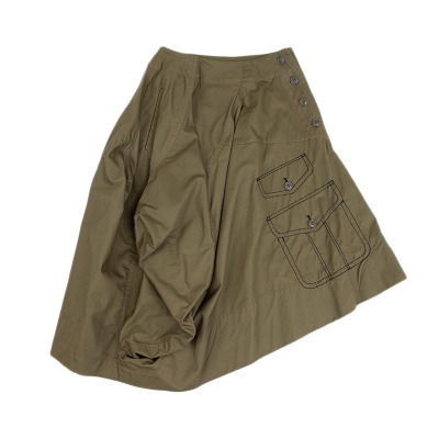 COMME des GARCONS コットントロンプルイユポケットステッチカーゴスカート