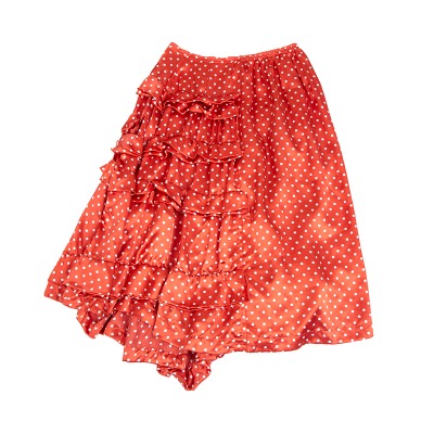 COMME des GARCONS ドットプリントサテンつまみフリルスカート