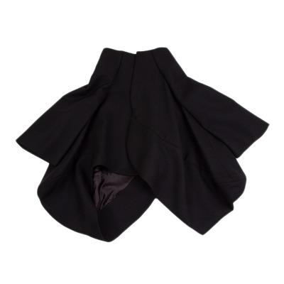 COMME des GARCONS ウールギャバ斜行切替フレアスカート