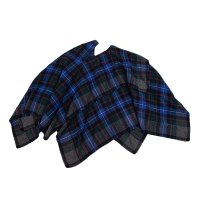 COMME des GARCONS タータンチェックカットオフデザインロングベスト