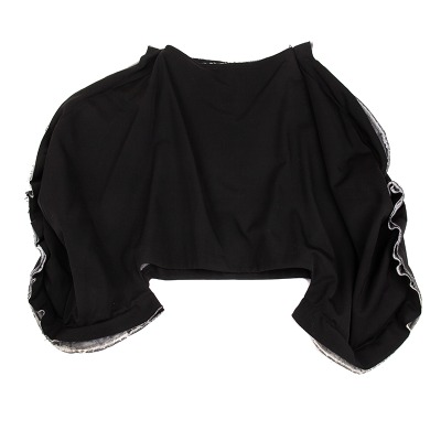 COMME des GARCONS ウール断ち切りサイドドレープデザイン中綿スカート