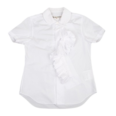 COMME des GARCONS フロントフリルラウンドカラー半袖シャツ