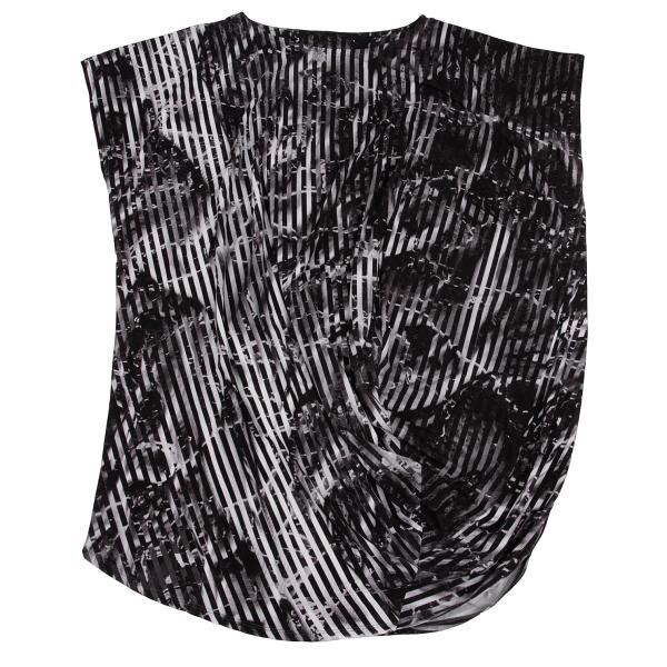 ISSEY MIYAKE グラフィックボーダープリントドレープチュニック