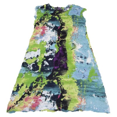 ISSEY MIYAKE グラフィックプリントシワプリーツノースリーブチュニック