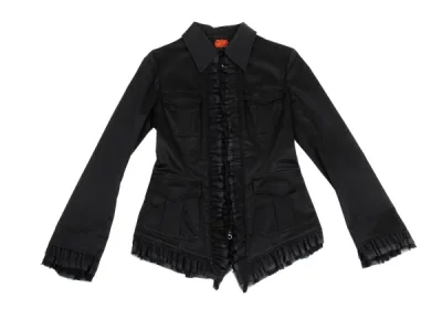 Jean Paul GAULTIER フリルストレッチコットンジップブルゾン
