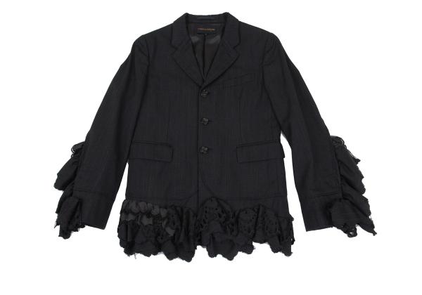 COMME des GARCONS フリル装飾ストライプジャケット