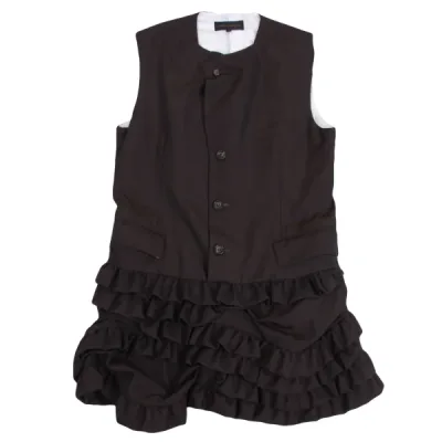 COMME des GARCONS ウール裾フリルノースリーブプルオーバージャケットセットアップ