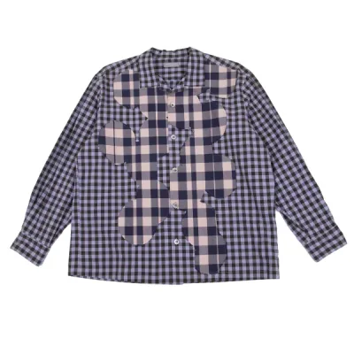 COMME des GARCONS HOMME ギンガムチェックパッチ貼り付けシャツ