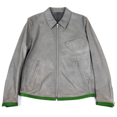 COMME des GARCONS HOMME カウレザーパンチングジップブルゾン