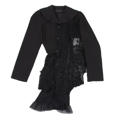 COMME des GARCONS フラワーリボン装飾シースルー切替ジャケット