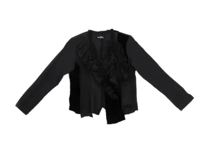 tricot COMME des GARCONS 製品染め裁ち切りコサージュデザインカーディガン