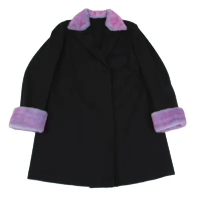 Yohji Yamamoto FEMME ファー着脱ウールダブルロングジャケット