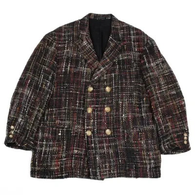 Yohji Yamamoto POUR HOMME シルクリネンツイードピークドラペルジャケット
