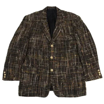Yohji Yamamoto POUR HOMME シルクリネンツイードノッチドラペルジャケット