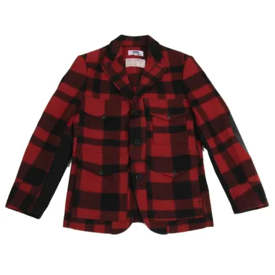 eYe JUNYA WATANABE MAN COMME des GARCONS ギンガムチェックレザーエルボーパッチジャケット