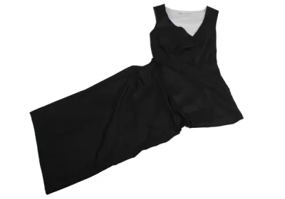 COMME des GARCONS ウールポリドレープアシンメトリーデザインノースリーブワンピース