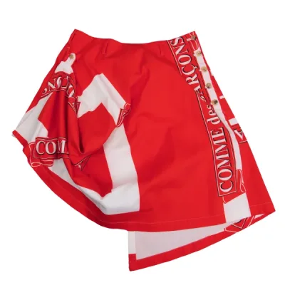 COMME des GARCONS HOMME PLUS ロゴプリントアシンメトリー変形スカート