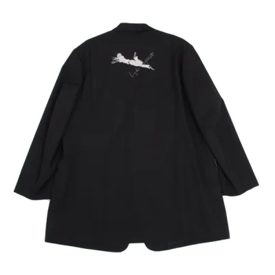 Yohji Yamamoto POUR HOMME ウールギャババック女優刺繍ジャケット