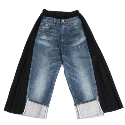 JUNYA WATANABE COMME des GARCONSdenim×Levi's プリーツレイヤード切替デニムパンツ