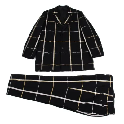 Yohji Yamamoto POUR HOMME 起毛ウール格子チェックセットアップ