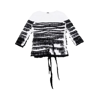 Jean Paul GAULTIER HOMME コットンポリメッシュフリルテーピングカットソー