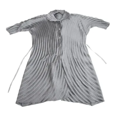 ISSEY MIYAKE プリーツ切替ウエストコードロングコート