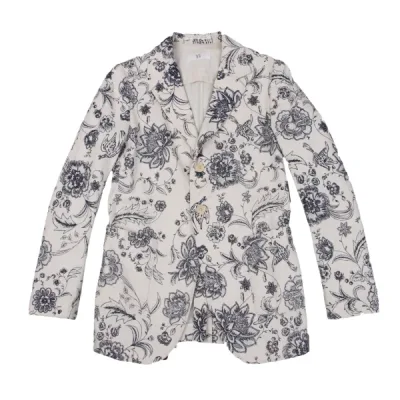 Y's コットンリネンフローラルスケッチプリントジャケット