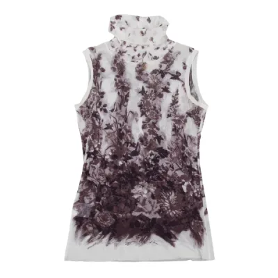Jean Paul GAULTIER PARIS フローラルプリントパワーネットタートルネックノースリーブ