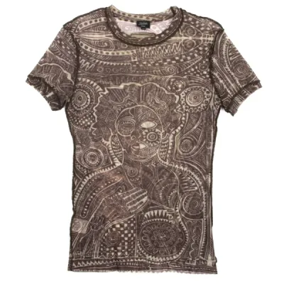 Jean Paul GAULTIER HOMME グラフィックプリントインサイドアウトパワーネットTシャツ