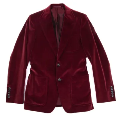GUCCI パッチポケットデザインベルベットピークドラペルジャケット