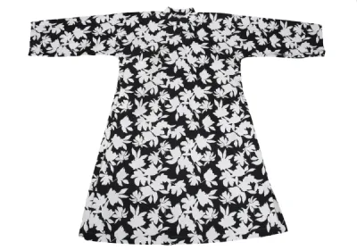 COMME des GARCONS COMME des GARCONS モノトーンフラワープリントスナップボタンチャイナワンピース