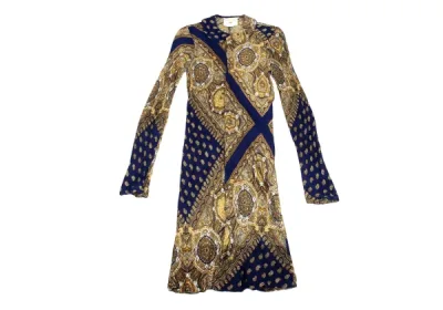 COMME des GARCONS ホック留ペイズリーシャツワンピース