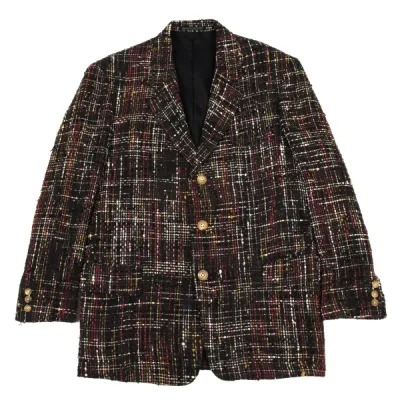 Yohji Yamamoto POUR HOMME シルクリネンツイードノッチドラペルジャケット