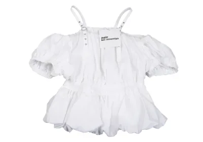 noir kei ninomiya アイレットストラップウエストギャザートップス