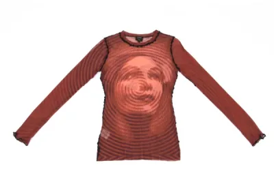 Jean Paul GAULTIER FEMME サイケフェイスプリントパワーネットカットソー