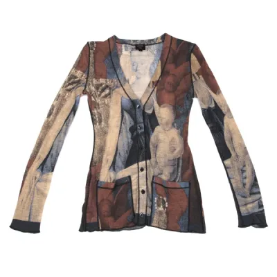 Jean Paul GAULTIER FEMME マリアプリントウールニットカーディガン