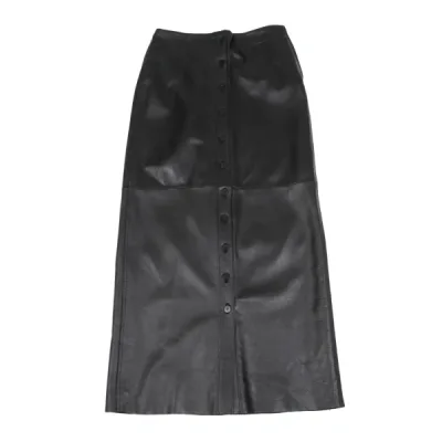 Jean Paul GAULTIER FEMME フロントボタンラムレザースカート