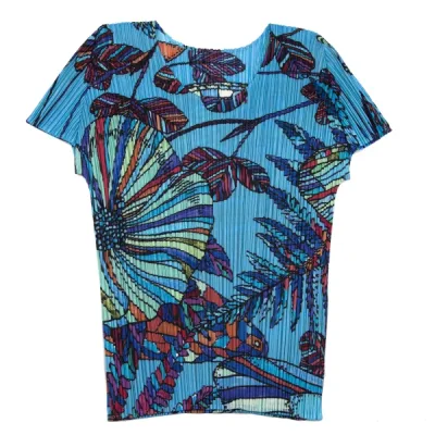 PLEATS PLEASE カラフルボタニカルプリントTシャツ