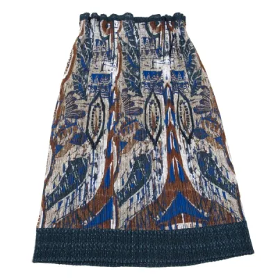 PLEATS PLEASE レース切替グラフィックプリントスカート