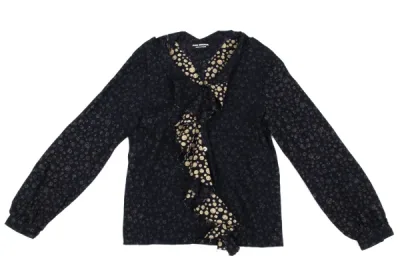 JUNYA WATANABE COMME des GARCONS 裏使い裁ち切りフリルドットブラウス