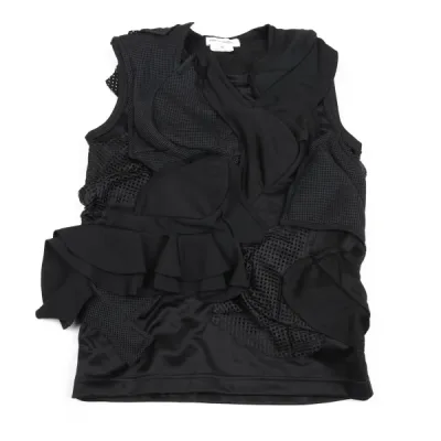 COMME des GARCONS メッシュパッチワークノースリーブトップス