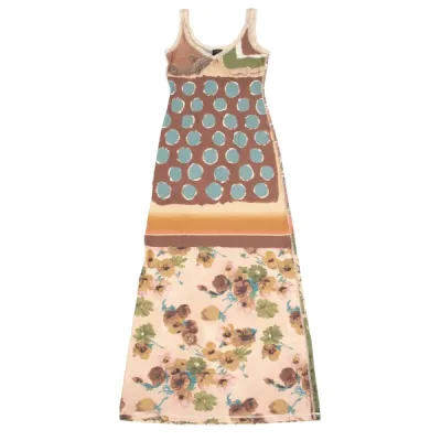 Jean Paul GAULTIER FEMME マルチグラフィックプリントストレッチノースリーブワンピース