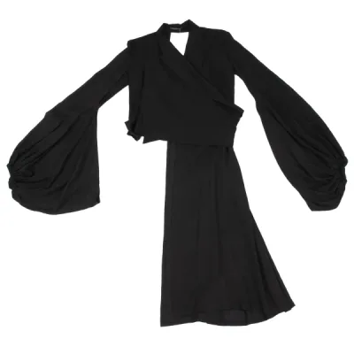 Yohji Yamamoto collections バルーンスリーブアシンメトリーラップジャケット