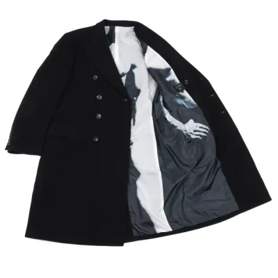Jean Paul GAULTIER HOMME グラフィックプリントライニングウールメルトンチェスターコート