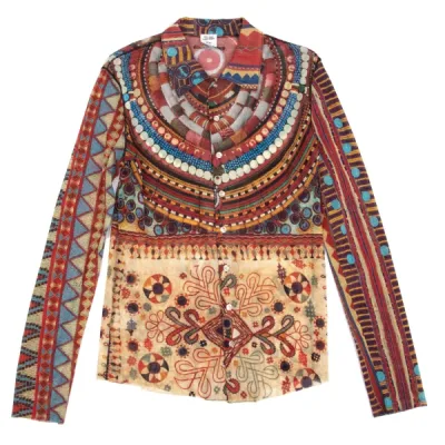 Jean Paul GAULTIER HOMME エスニックプリントパワーネットシャツ