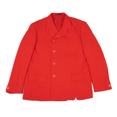 Yohji Yamamoto POUR HOMME レーヨン菊クリアボタンラウンドラペルジャケット