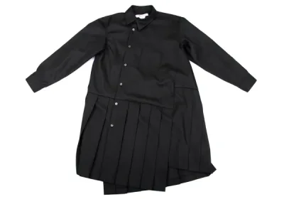 COMME des GARCONS COMME des GARCONS ポリアシンメトリープリーツ切替シャツワンピース