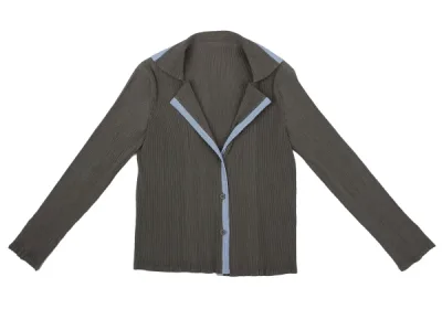 ISSEY MIYAKE WHITE LABEL クレーププリーツバイカラートリムセットアップ